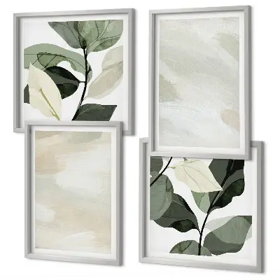 Bright abstract boho wall art set of 4 pieces