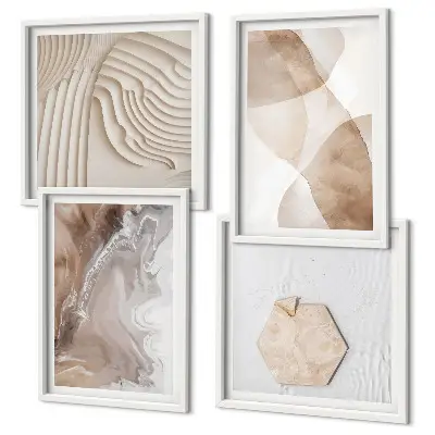 Abstract painted structures wall art set of 4 pieces