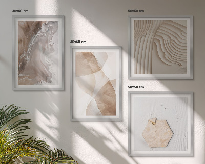 Set of 4 wall art pieces Abstract painted structures