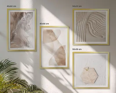 Abstract painted structures wall art set of 4 pieces