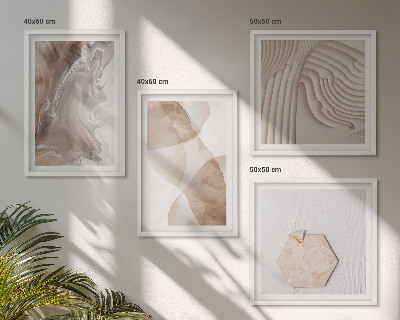 Set of 4 wall art pieces Abstract painted structures