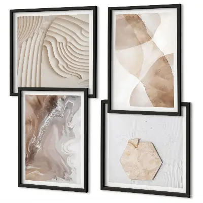 Abstract painted structures wall art set of 4 pieces