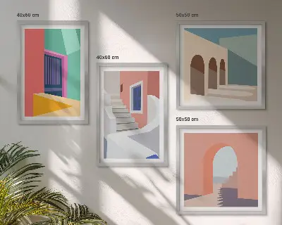 Multi-piece wall decor set Colorful modern buildings