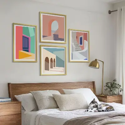 Multi-piece wall decor set Colorful modern buildings