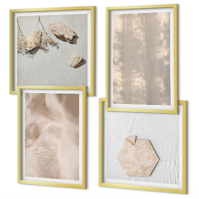 Set of 4 wall art pieces Subtle boho natural textures