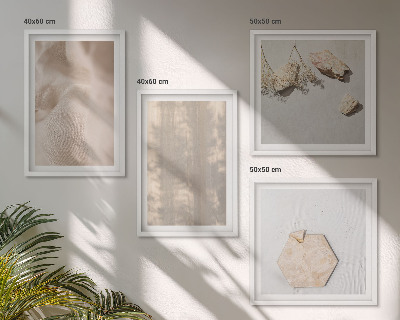 Set of 4 wall art pieces Subtle boho natural textures