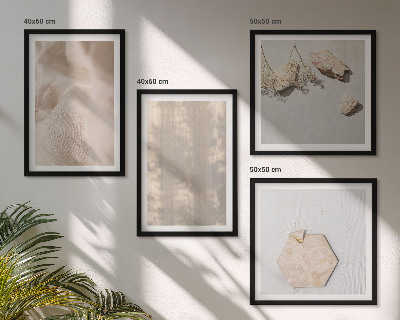 Set of 4 wall art pieces Subtle boho natural textures