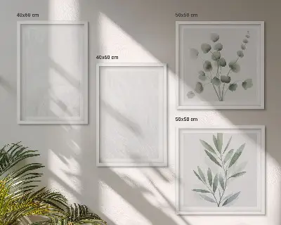 Wall art set featuring marble structure and pastel twigs