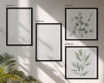 Wall art set Marble structure pastel twigs