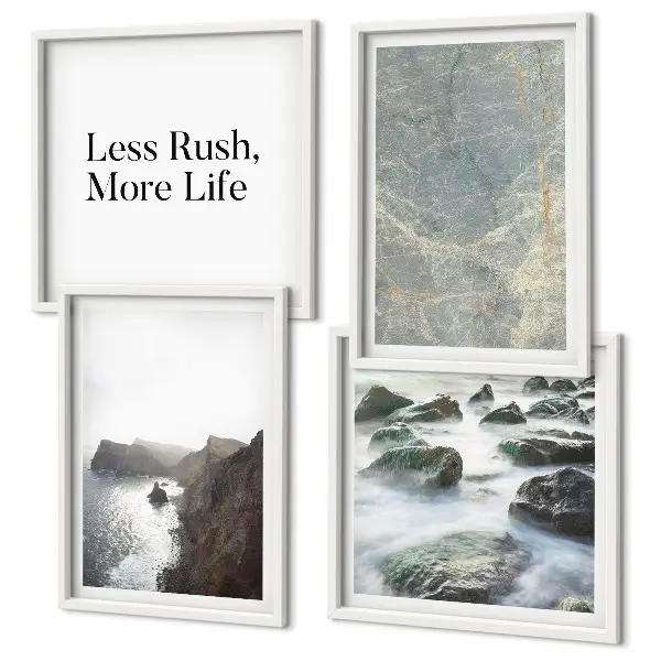 Green Marble Melancholy wall art set of 4 pieces