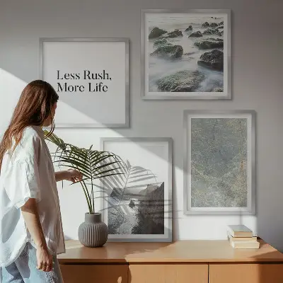 Green Marble Melancholy wall art set of 4 pieces