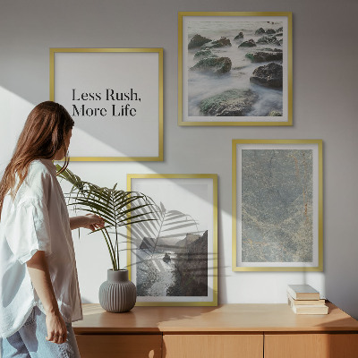 Set of 4 wall art pieces Green Marble Melancholy