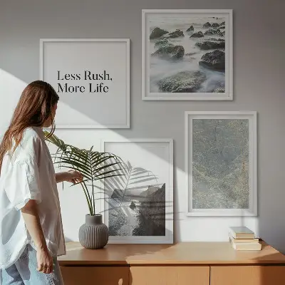 Green Marble Melancholy wall art set of 4 pieces