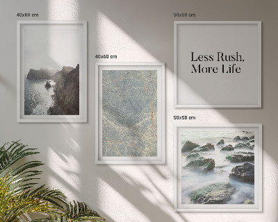 Set of 4 wall art pieces Green Marble Melancholy