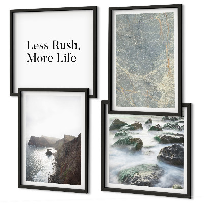 Set of 4 wall art pieces Green Marble Melancholy