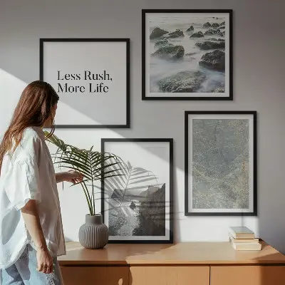 Green Marble Melancholy wall art set of 4 pieces