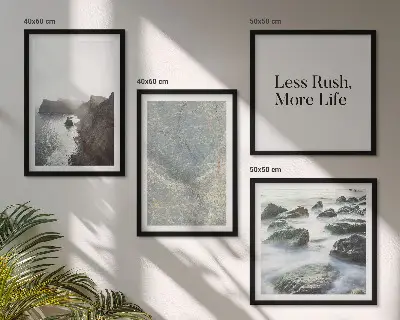Green Marble Melancholy wall art set of 4 pieces