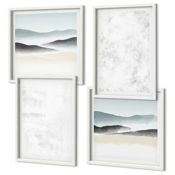 Multi-piece wall decor set with white spots on a canvas background
