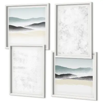 Multi-piece wall decor set with white spots on a canvas background