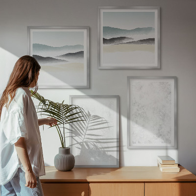 Multi-piece wall decor set White spots on canvas background