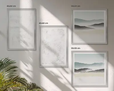 Multi-piece wall decor set with white spots on a canvas background