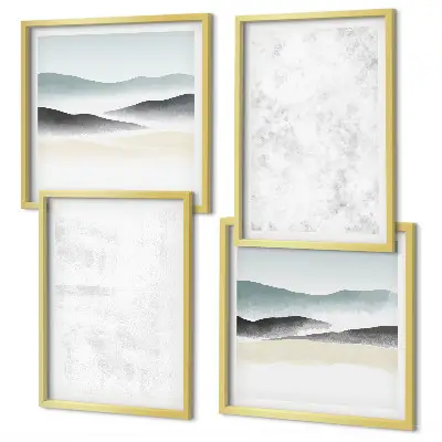 Multi-piece wall decor set with white spots on a canvas background