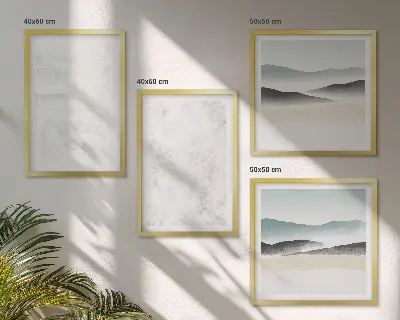 Multi-piece wall decor set with white spots on a canvas background