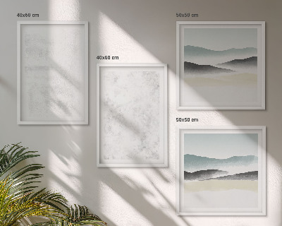 Multi-piece wall decor set White spots on canvas background