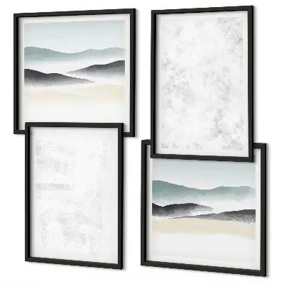 Multi-piece wall decor set with white spots on a canvas background