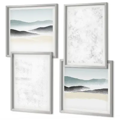Multi-piece wall decor set with white spots on a canvas background
