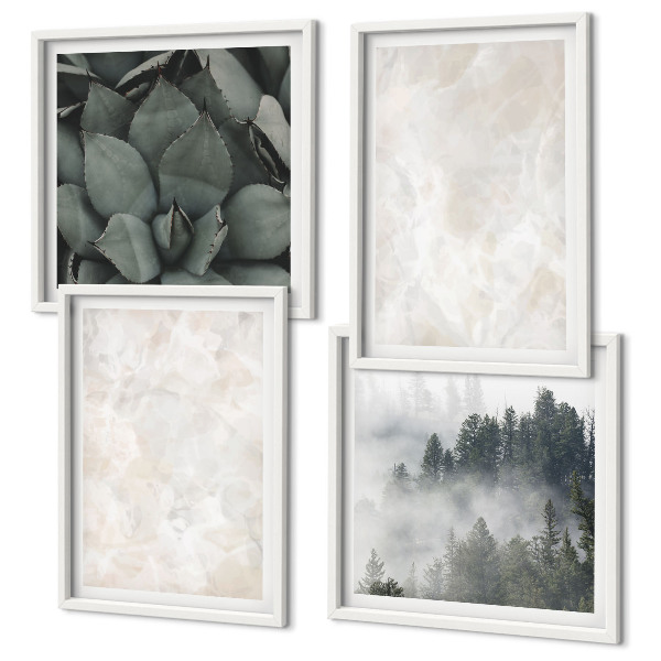 Wall art set Stone pastel marbles