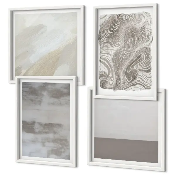 Industrial design structures wall art set of 4 pieces