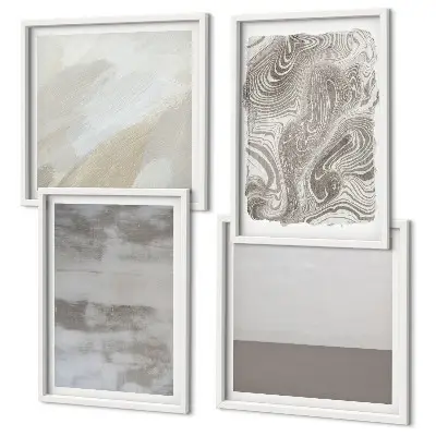 Industrial design structures wall art set of 4 pieces