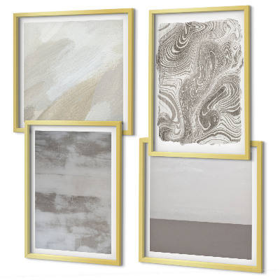 Set of 4 wall art pieces Industrial design structures