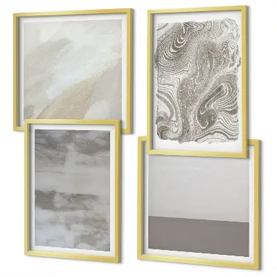 Industrial design structures wall art set of 4 pieces