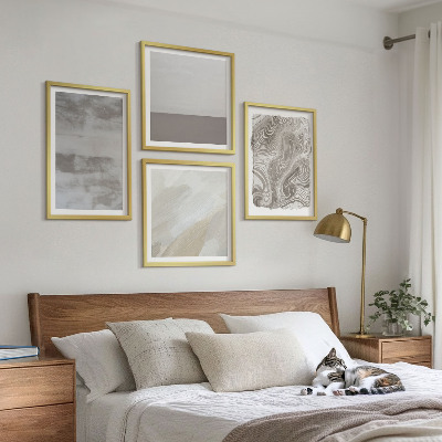 Set of 4 wall art pieces Industrial design structures