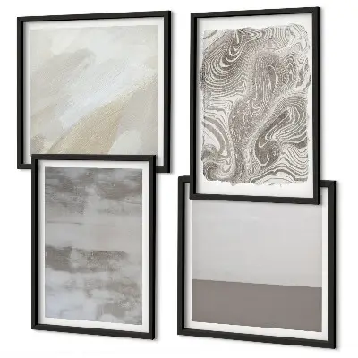 Industrial design structures wall art set of 4 pieces