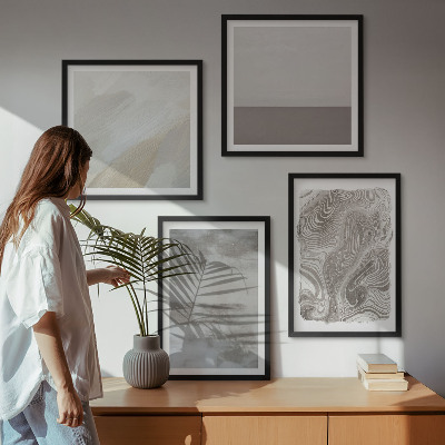 Set of 4 wall art pieces Industrial design structures
