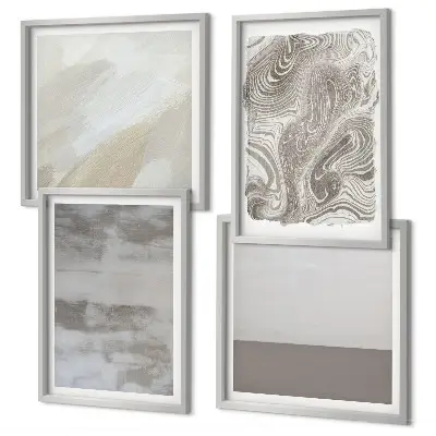 Industrial design structures wall art set of 4 pieces