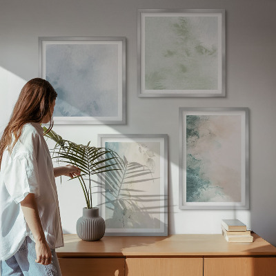Multi-piece wall decor set Spilled watercolor canvas style