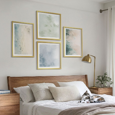 Multi-piece wall decor set Spilled watercolor canvas style