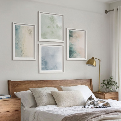Multi-piece wall decor set Spilled watercolor canvas style