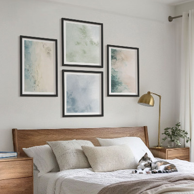 Multi-piece wall decor set Spilled watercolor canvas style
