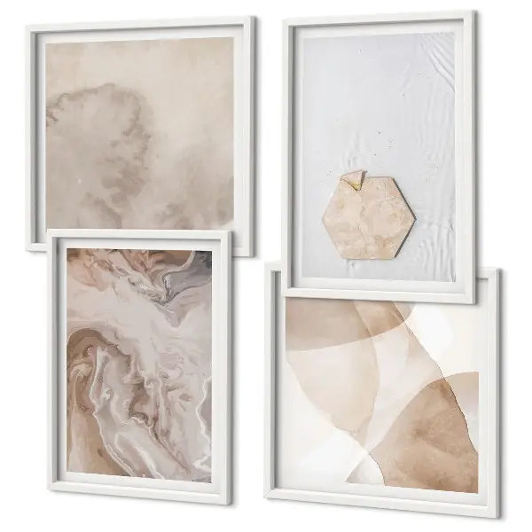Abstract nature inspired wall art set design print collection