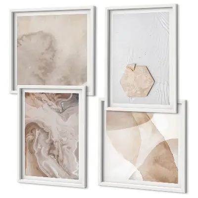 Abstract nature inspired wall art set design print collection