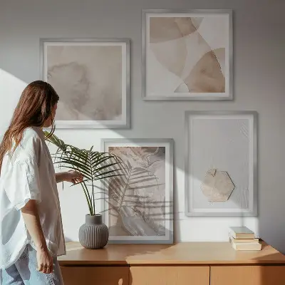 Abstract nature inspired wall art set design print collection
