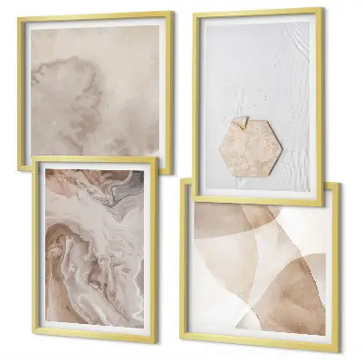 Abstract nature inspired wall art set design print collection