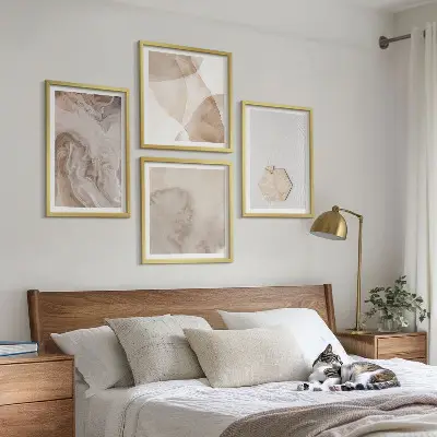 Abstract nature inspired wall art set design print collection