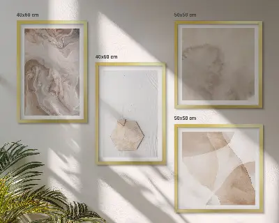 Abstract nature inspired wall art set design print collection