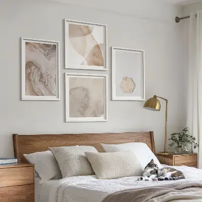 Abstract nature inspired wall art set design print collection